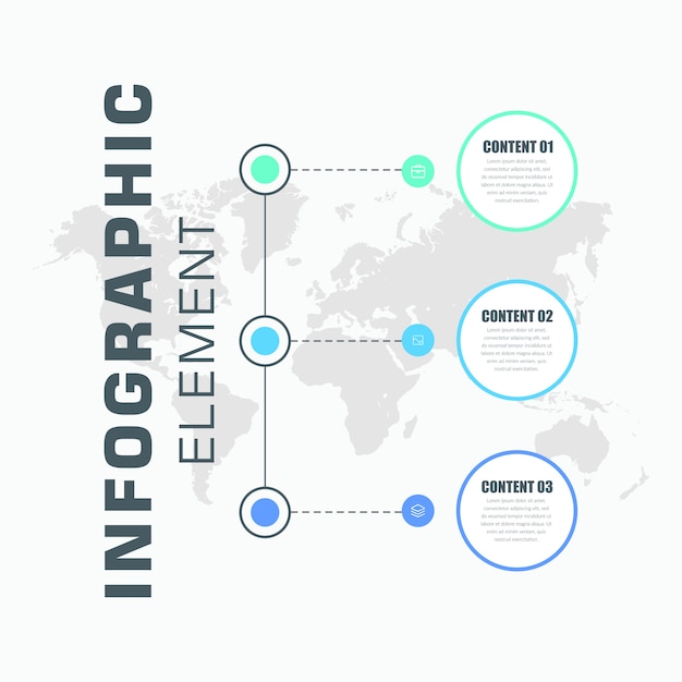 사업 전략에 대 한 아이콘을 가진 Infographic 요소