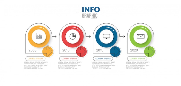 Infographic element with icons and 4 options or steps