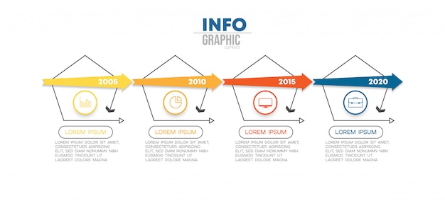 아이콘 및 4 옵션 또는 단계 Infographic 요소