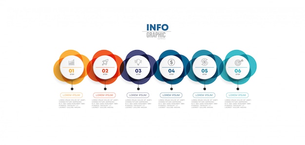 Elemento di infografica con icone e opzioni o passaggi.