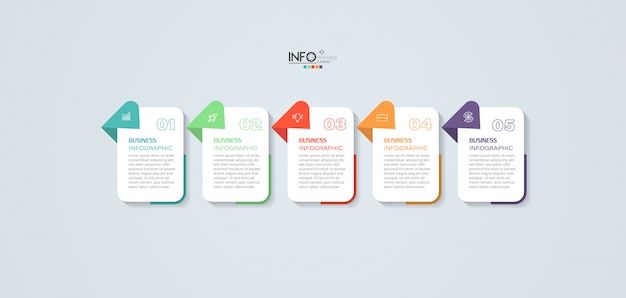 ステップを持つインフォグラフィック要素。プロセス、プレゼンテーション、図、ワークフローのレイアウト、情報グラフ、webデザインに使用できます。