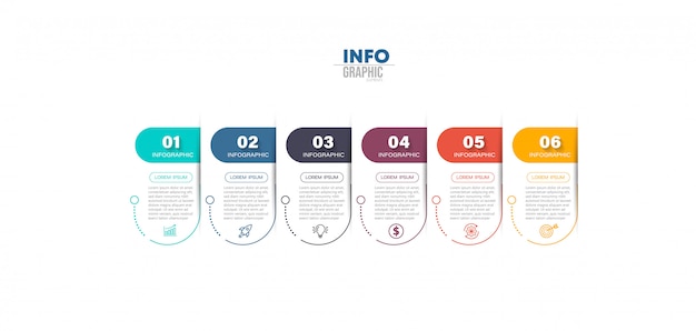 단계 일러스트와 함께 Infographic 요소