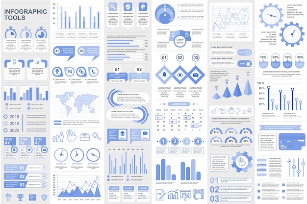 Infographic elementen data visualisatie vector ontwerp grafiek diagram tijdlijn en workflow