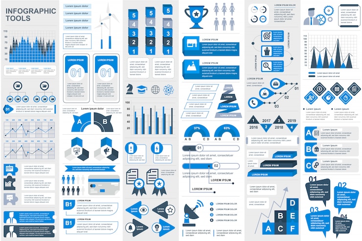 Vector infographic elementen data visualisatie vector ontwerpsjabloon
