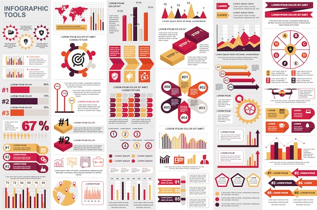 Infographic elementen data visualisatie vector ontwerpsjabloon