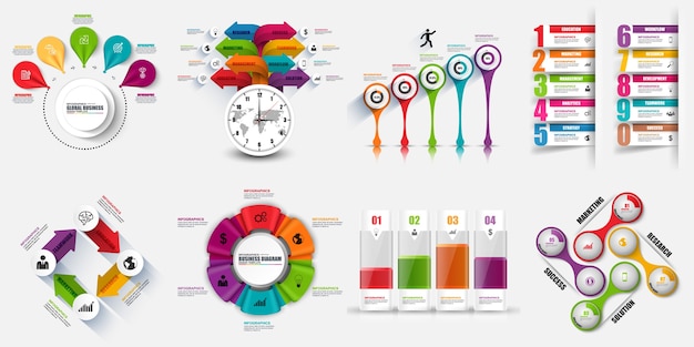 Infographic elementen data visualisatie