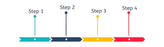 Vector infographic elementen diagram voortgangsbalk platte vector proces tijdlijn set