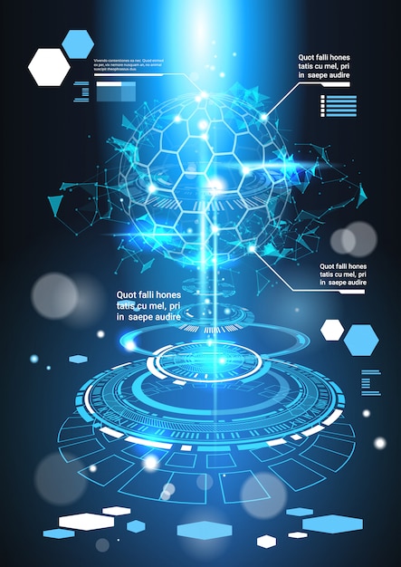 Infographic elementen futuristische sjabloon banner met kopie ruimte tech abstracte achtergrond grafieken