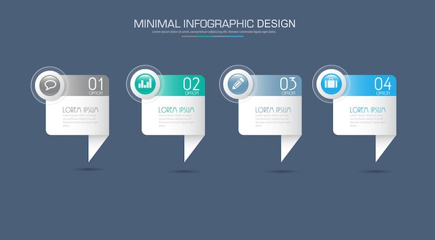 Infographic elementen met zakelijke pictogram op volledige kleur achtergrond cirkel proces of stappen en opties workflow diagrammen vector ontwerp element eps10 afbeelding