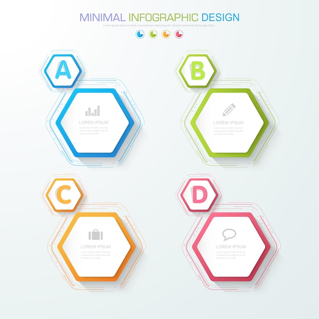 Infographic elementen met zakelijke pictogram op volledige kleur achtergrond proces of stappen en opties workflow diagrammen vector ontwerp element eps10 afbeelding