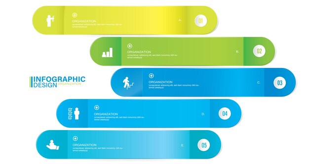 Infographic elementen stock illustratie infographic nummer 5 onderdeel van stappen pictogrammen succes stappen