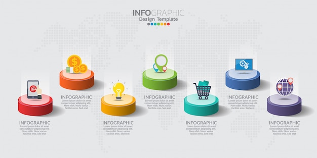 Infographic elementen voor inhoud met pictogrammen.