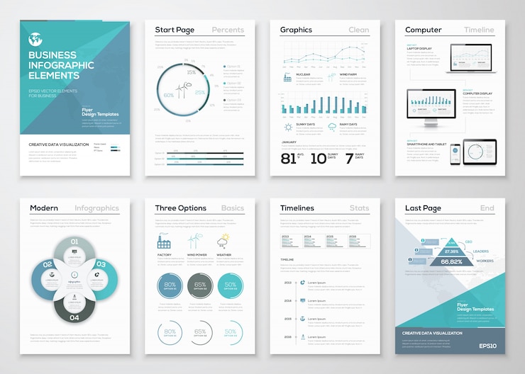 Vector infographic elements for business brochures and presentations