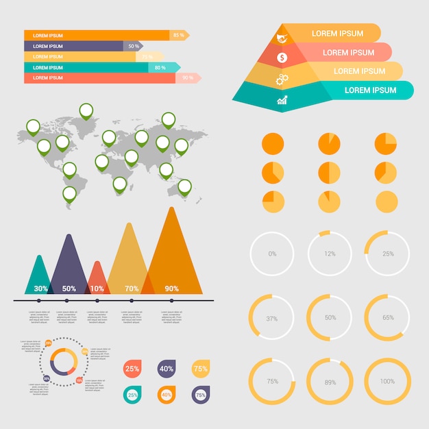 Vector infographic elements collection