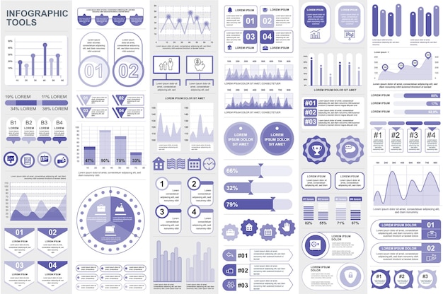 Elementi di infografica visualizzazione dati grafica vettoriale informazioni di progettazione