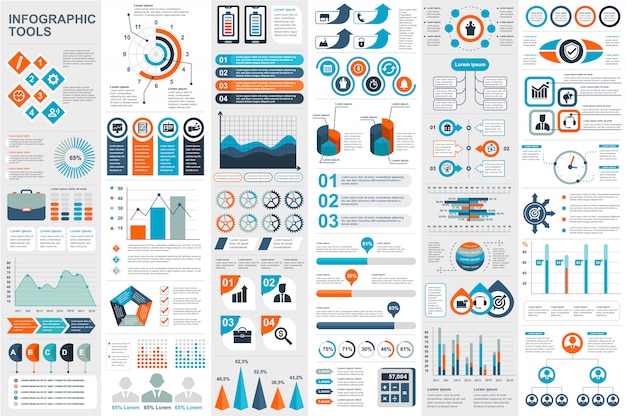 Modello di progettazione di vettore di visualizzazione di dati degli elementi di infographic