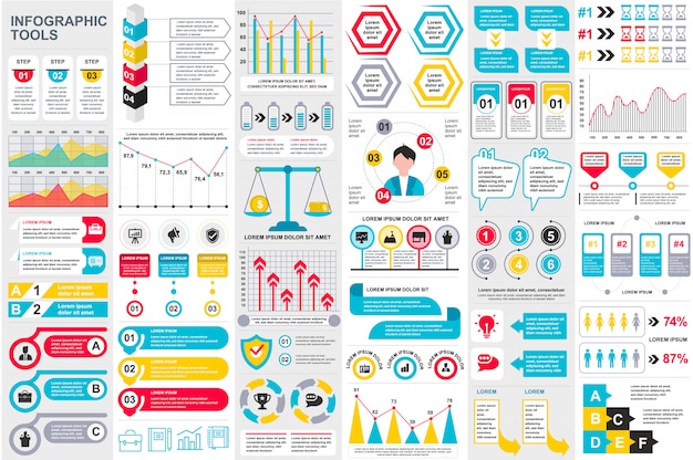 Infographic elements data visualization vector design template