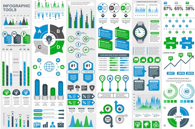 Infographic elements data visualization vector design template