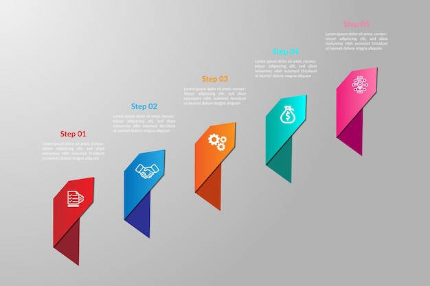Инфографические элементы дизайн шаблон бизнес-концепции с 4 шагами или вариантами