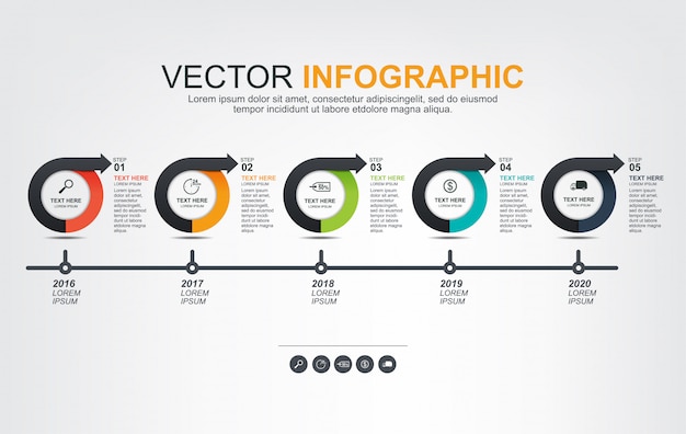 Infographic elements design with 5 options