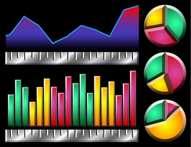Vettore elementi e diagrammi di infografica