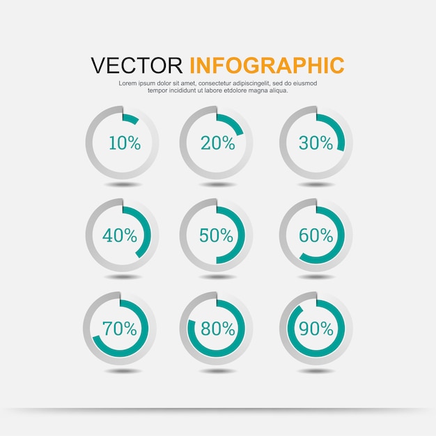 Infographic Elements Grafiekcirkel met indicatie van percentages