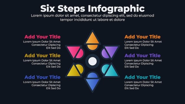 Vettore elementi infografici con 6 passaggi