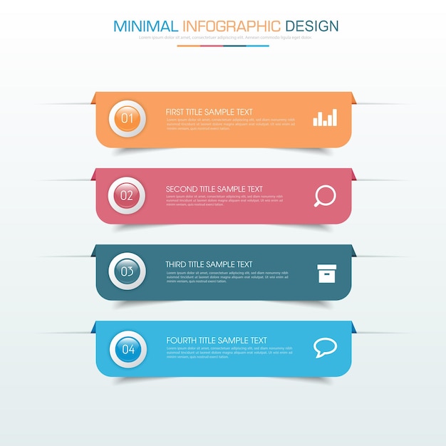 Elementi infografici con icona aziendale su sfondo a colori processo o passaggi e opzioni diagramma di flusso di lavoro illustrazione vettoriale elemento di design eps10