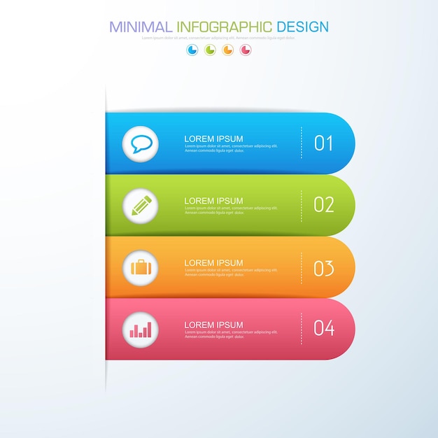 Elementi infografici con icona aziendale su sfondo a colori processo o passaggi e opzioni diagramma di flusso di lavoro illustrazione vettoriale elemento di design eps10
