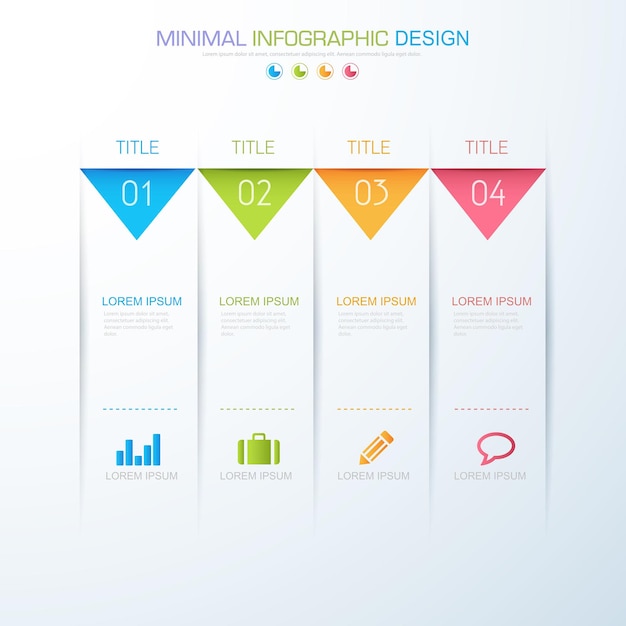 Elementi infografici con icona aziendale su sfondo a colori processo o passaggi e opzioni diagramma di flusso di lavoro illustrazione vettoriale elemento di design eps10