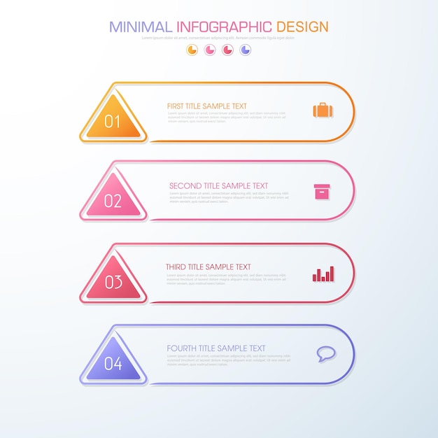 Elementi infografici con icona aziendale su sfondo a colori processo o passaggi e opzioni diagramma di flusso di lavoro illustrazione vettoriale elemento di design eps10