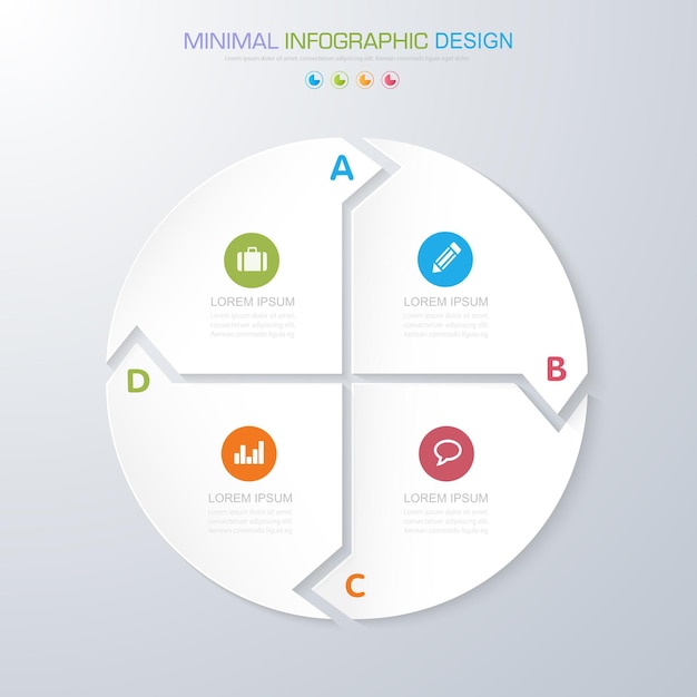 フルカラーの背景プロセスまたはステップとオプションのワークフロー図にビジネスアイコンとインフォグラフィック要素ベクトルデザイン要素eps10イラスト