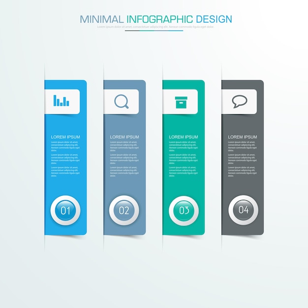 ビジネスアイコンプロセスまたはステップとオプションワークフローベクトルデザインのインフォグラフィック要素