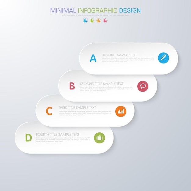 ビジネスアイコンプロセスまたはステップとオプションワークフローベクトルデザインのインフォグラフィック要素
