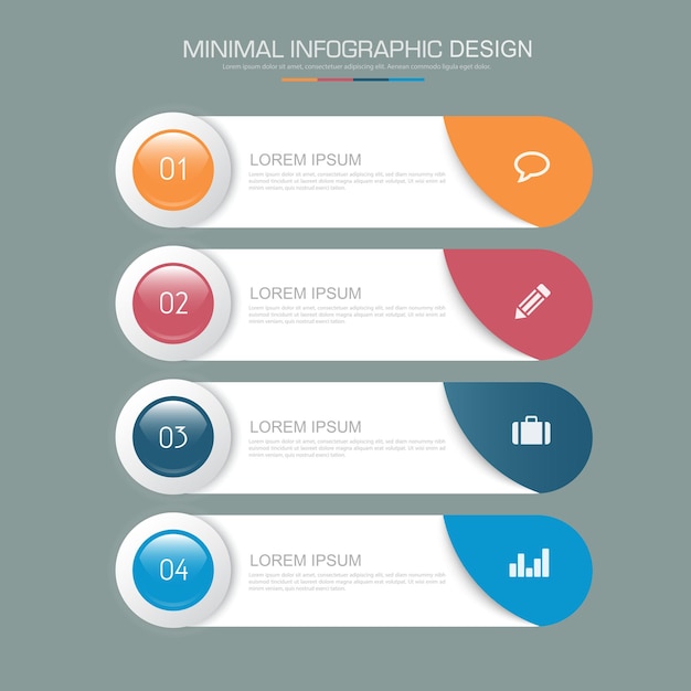 Infographic elements with business icon process or steps and options workflow vector design element