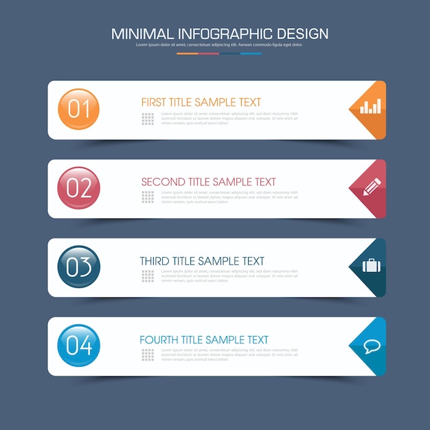 Infographic Elements with business icon process or steps and options workflow vector design