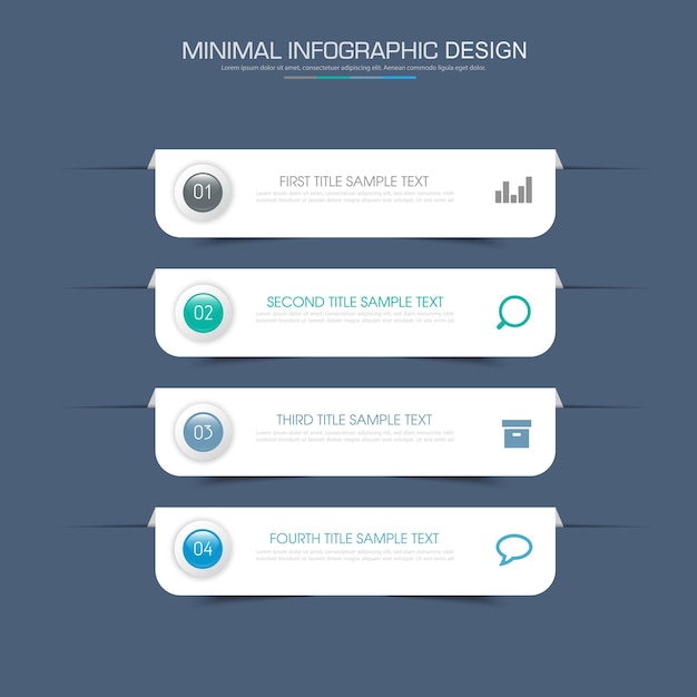 Infographic Elements with business icon process or steps and options workflow vector design