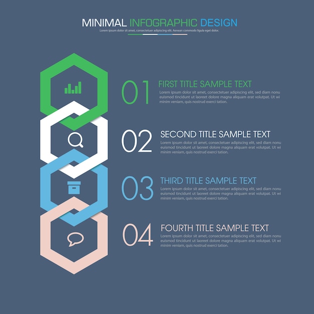 Infographic elements with business icon process or steps and options workflow vector design