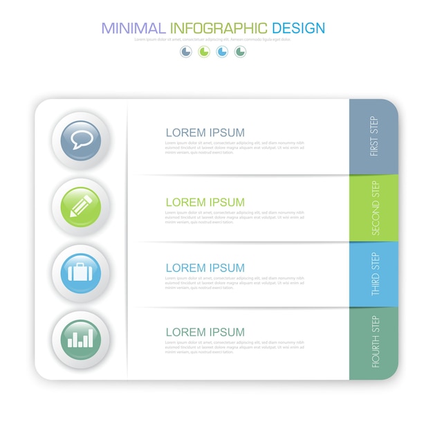 Infographic elements with business icon process or steps and options workflow vector design