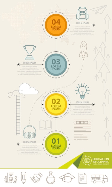 교육 아이콘 Infographic 요소