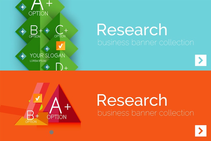 Vector infographic flat design banner with geometric diagram