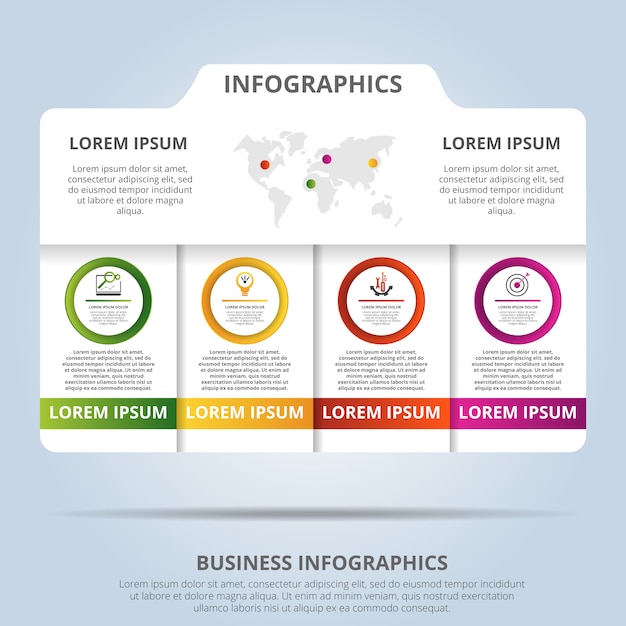 Vector infographic in the form of a rectangular