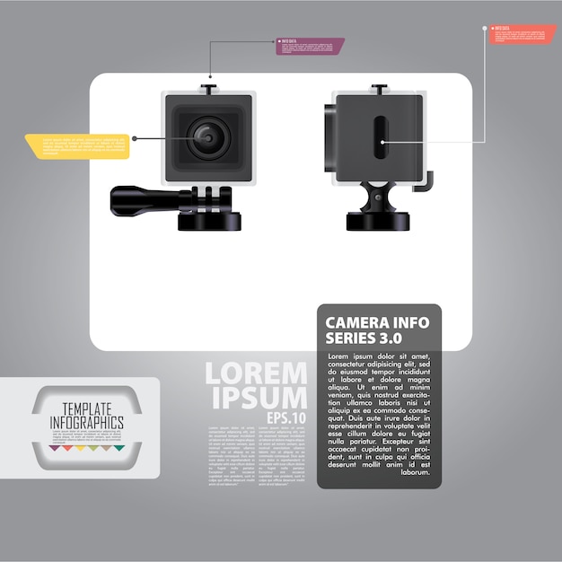 Infographic fotocamera ontwerp