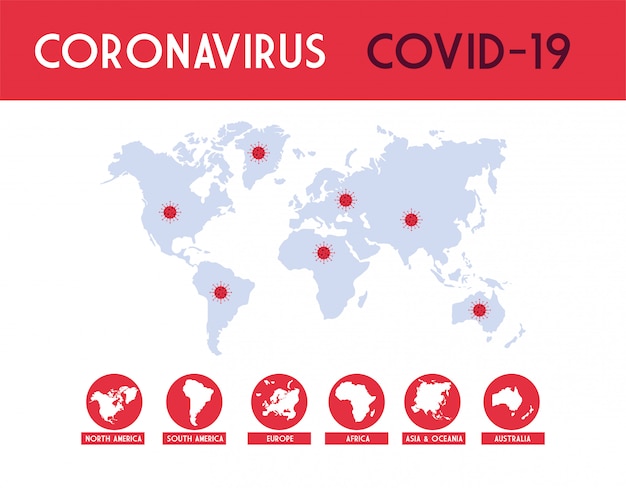 Vector infographic from world planet with the propagation of the covid 19 by countries