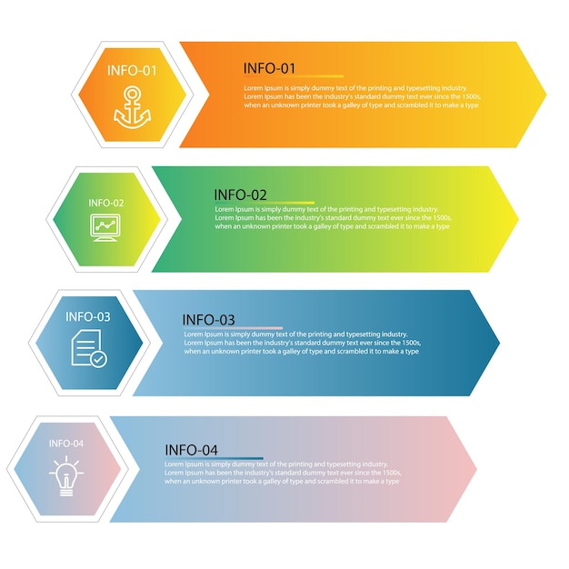 Infographic Hexagon with rectangle shape vector Template Process concept Step for strategy