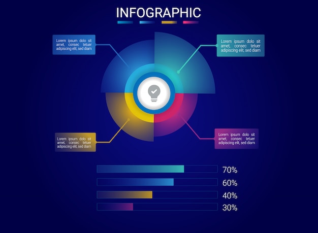 Infographic hologramontwerp met gradiëntkleur