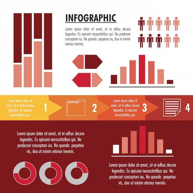 Vettore infographic umana con statistiche