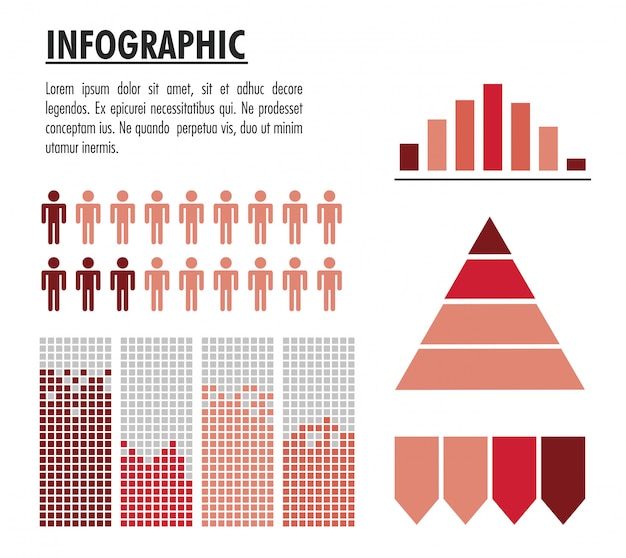 Vector infographic human poblation with statistics