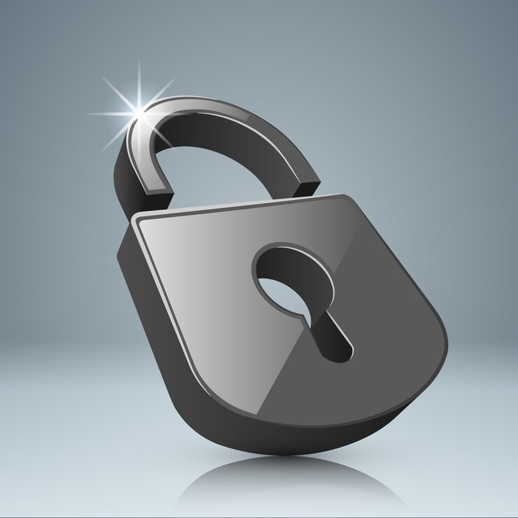 Vector infographic illustration. lock icon.