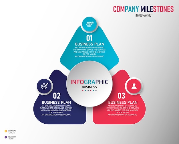 Infographic illustration used for business presentation process and accounting data graph banner layout with education 3 step 